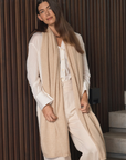 Pure Cashmere Oat Neutral Wrap - Cara Cashmere