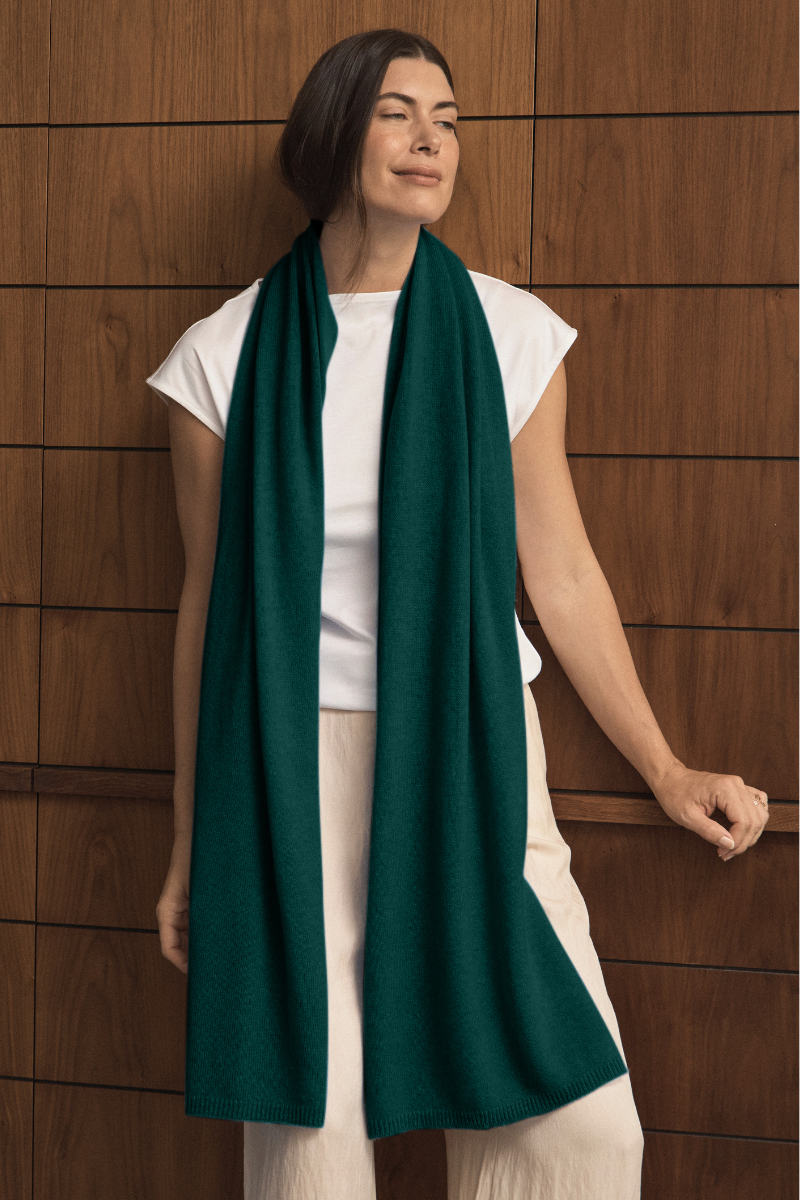 Cashmere Rich Green Wrap - Cara Cashmere