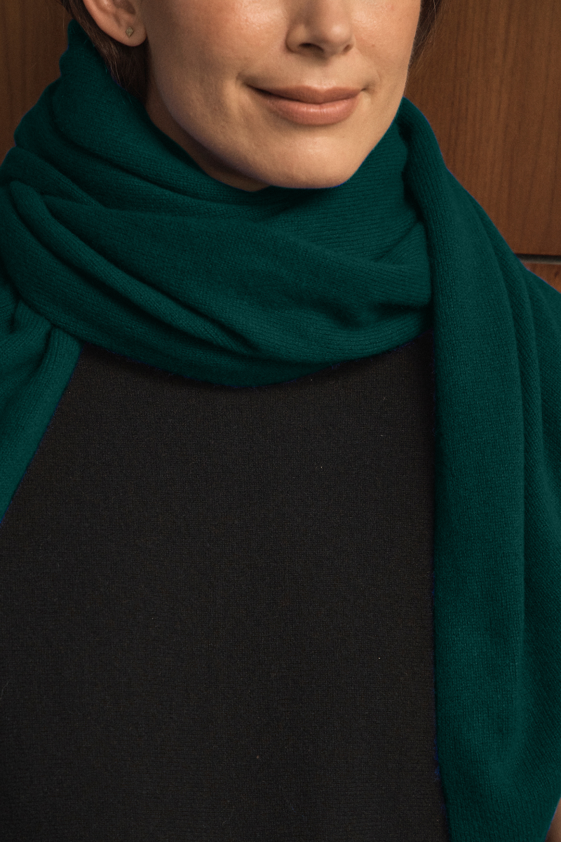 Cashmere Rich Green Wrap - Cara Cashmere