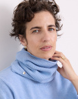 Cashmere Soft Blue Rib Snood - Cara Cashmere