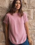Cashmere Strawberry Pink Short Sleeve Knit