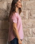 Cashmere Strawberry Pink Short Sleeve Knit