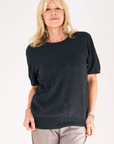 Cashmere Charcoal Short Sleeve Knit