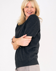 Cashmere Charcoal Short Sleeve Knit