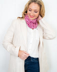 Leopard Cashmere Scarf - Raspberry - Cara Cashmere