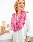 Leopard Cashmere Scarf - Raspberry - Cara Cashmere