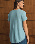 Cashmere Duck Egg Blue Short Sleeve Knit