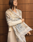 Cashmere Silk Neutrals Faded Leopard Scarf - Pre Order - Cara Cashmere