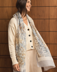 Cashmere Silk Neutrals Faded Leopard Scarf - Pre Order - Cara Cashmere