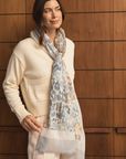 Cashmere Silk Neutrals Faded Leopard Scarf - Pre Order - Cara Cashmere