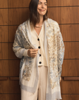 Cashmere Silk Neutrals Faded Leopard Scarf - Pre Order - Cara Cashmere