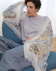 Cashmere Silk Neutrals Faded Leopard Scarf - Cara Cashmere