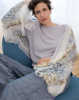 Cashmere Silk Neutrals Faded Leopard Scarf - Cara Cashmere