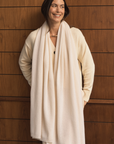 Ivory Cashmere Wrap - Cara Cashmere