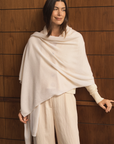 Ivory Cashmere Wrap - Cara Cashmere