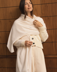 Ivory Cashmere Wrap - Cara Cashmere