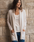 Ivory Longline Silk Cashmere Cardigan