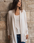 Ivory Longline Silk Cashmere Cardigan