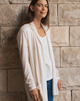 Ivory Longline Silk Cashmere Cardigan