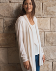 Ivory Longline Silk Cashmere Cardigan
