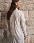 Ivory Longline Silk Cashmere Cardigan