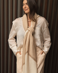 Cashmere Cream and Gold Graphic Geometric Intasia City Wrap