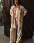 Cashmere Cream and Gold Graphic Geometric Intasia City Wrap