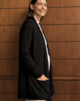 Silk Cashmere Black Longline Cardigan Cara Cashmere