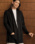 Silk Cashmere Black Longline Cardigan Cara Cashmere