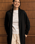 Silk Cashmere Black Longline Cardigan Cara Cashmere