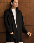 Silk Cashmere Black Longline Cardigan Cara Cashmere