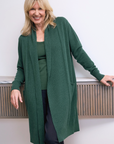 Merino Cashmere Evergreen Cascade Cardigan