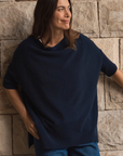 Cashmere Navy Oversized Knit - Cara Cashmere