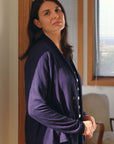 Silk Cashmere Navy Cardigan