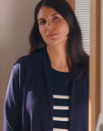 Silk Cashmere Navy Cardigan
