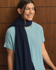 Cashmere Deep Navy Wrap Cara Cashmere