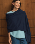 Cashmere Deep Navy Wrap Cara Cashmere