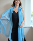 Cashmere Sky Blue Aura Scarf - Cara Cashmere