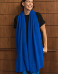 Cashmere Sapphire Blue Wrap - Cara Cashmere