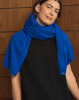 Cashmere Sapphire Blue Wrap - Cara Cashmere