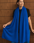 Cashmere Sapphire Blue Wrap - Cara Cashmere