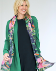 Silk Cashmere Apple Green Longline Cardigan