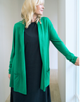 Silk Cashmere Apple Green Longline Cardigan