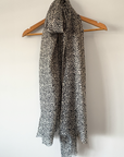 Cashmere Silk Snow Mini Leopard Scarf