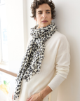 Cashmere Snow Cara Leopard Scarf