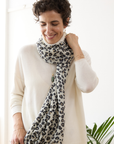 Cashmere Snow Cara Leopard Scarf