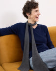 Cashmere Charcoal Skinny Scarf lightweight cashmere scarf in a deep charcoal hue with a refined slim silhouette and effortless drape