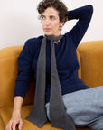 Cashmere Charcoal Skinny Scarf
