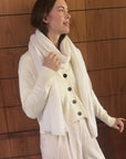 Ivory Cashmere Wrap - Cara Cashmere