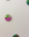 Reversible Resin Scarf Magnet - Bright Pink and Green 2